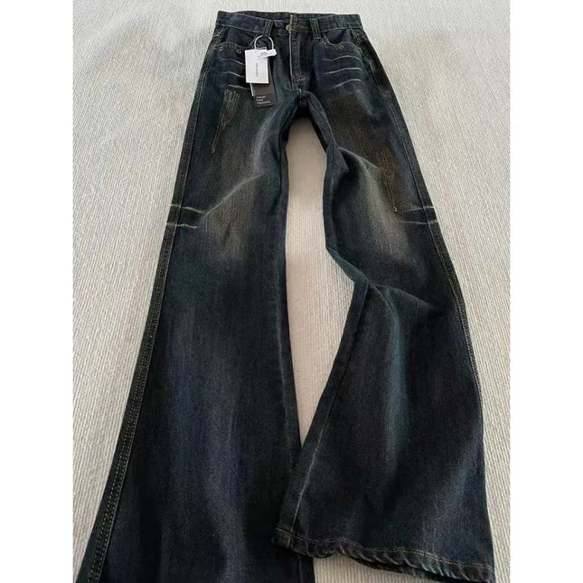 Classic Retro Flare Denim Men's Jeans Bootcut Stretch Cotton Men's Pants Vintage Style Unique Nostalgic Comfort Casual Slim