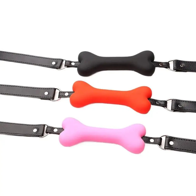 Soft Silicone Dog Bone Ball Gag Open-Mouth Bondage Slave Gag Sex Toy for Women Sexual Health & Wellness Accessory