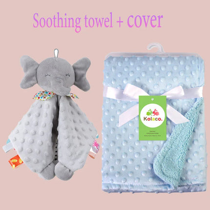 Personalized Soft Plush Baby Blanket with Name Newborn Stroller Sleeping Dolls Custom Towel Cover -appease Soother Gift