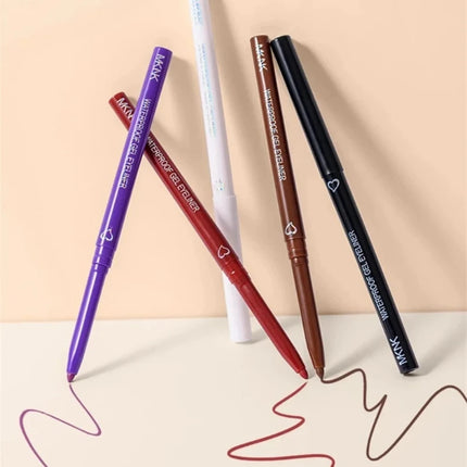 6 Colors Eyeliner Pencil Waterproof Long-lasting Red Black Brown Eyeliner Easy Wearing Quick Dry Smooth Eye Liner Gel Eye Makeup