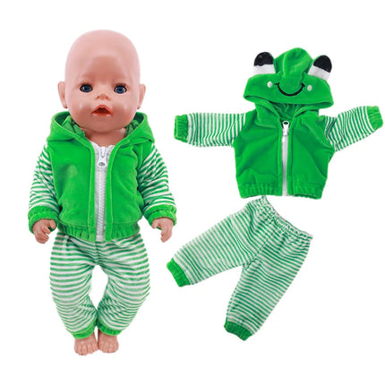 Summer Short Sleeved Set Animal Pattern Jumpsuit Pajamas For 43cm Baby Doll&18inch American Doll Accessories,Our Generation Gift