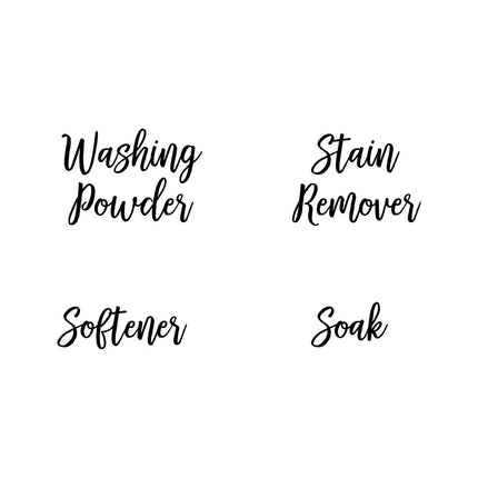 4Pcs Laundry Room Organisation Jar Bottle Label Vinyl Sticker Decals Washing Powders Stain Remover Labels Decal