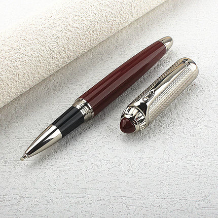 Metal Ballpoint Pen Retractable Signature Pen Crest Style Metal Housing Black Ink Medium Point 0.7mm Smooth Writing