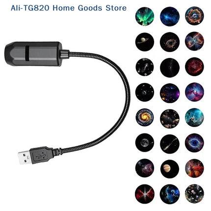 [TG820]Romantic Rotatable Galaxy Star Projector Portable USB LED Night Light Sleep Atmosphere Lamp Home Wedding Party Decoration