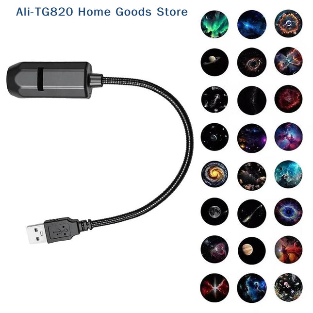 [TG820]Romantic Rotatable Galaxy Star Projector Portable USB LED Night Light Sleep Atmosphere Lamp Home Wedding Party Decoration