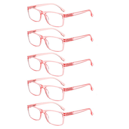 Henotin Reading Glasses for Men And Women Transparent Colored Rectangular Frames HD Anti-Blue Light Lenses Prescription Glasses