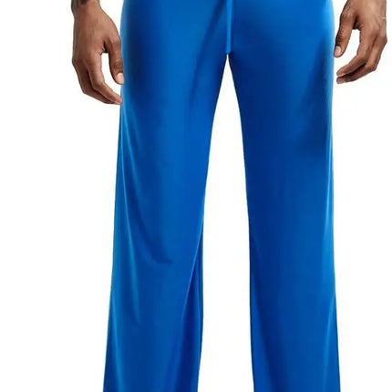 Men's Ice Silk Casual Pants Summer Drawstring Loose Fit Breathable Yoga Trousers Men's Lightweight Lounge Wide Leg Pants