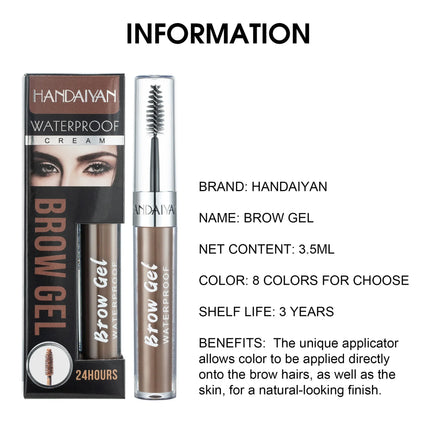 HANDAIYAN Eyebrow Tattoo Gel Semi-permanent Waterproof Lasting Eye Brow Tint Dye Black Brown Eyebrow Dyeing Cream Women Makeup