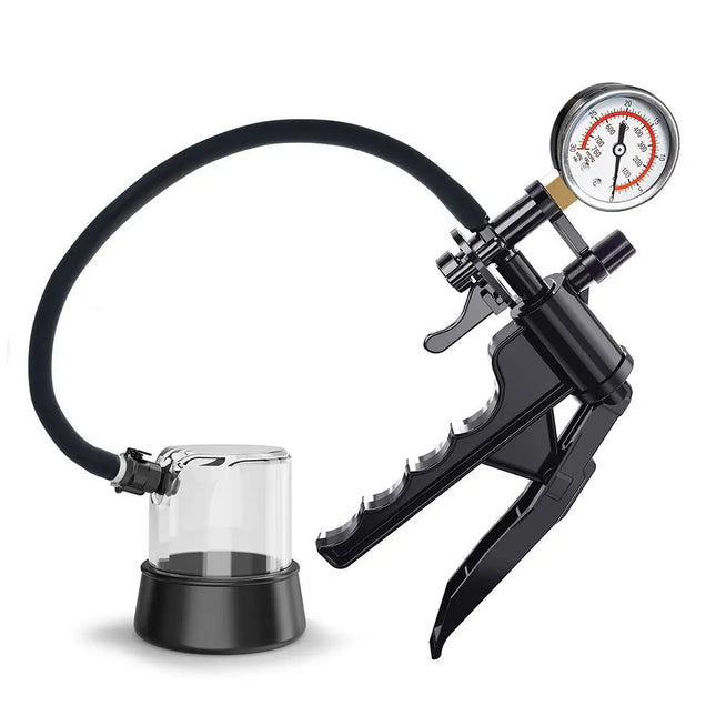 Men Electric Vacuum Pump Cup Trainer with Manual Suction Tube, Digital Handle and Adult Massage Accessories