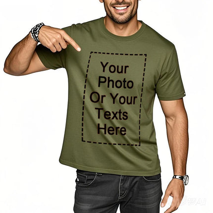 Your Design Here T Shirts Cotton Custom T-Shirt Make Your Design Logo Text for Men and Women Personalized T-shirt Summer Presents