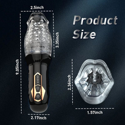 With 5 Rotating Speeds and 10 Modes Male Sucking Masturbator 3D Labia Penis Massager Penis Glans Trainer Masturbator Male Toys