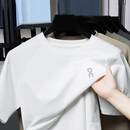 Men's Short Sleeve T-Shirt 2026 Summer New Lightweight Round-Neck Loose Fit Stretch Underwear for Middle-Aged and Young Adults