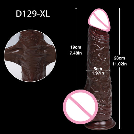 Long Foreskin Dildo Black Soft Lifelike Dildos Realistic Skin Big Silicone Penis Anal Suction Cup Dick Adult Sex toys For Women