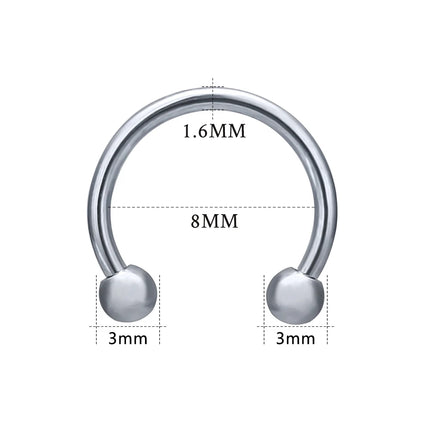 1 PC 316L Stainless Steel Nose Ring 14G 16G Nose Piercings Helix Ear Piercing Women Men Septum Rings Body Piercing  Jewelry