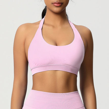 Women Sports Bra Seamless Halter Clothes Push-up Vest Brassiere Gym Top Backless Fitness Yoga Workout Running Underwear