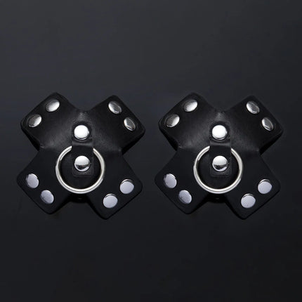 Sexy lingerie Women Breast Leathe Riron Rings Nipple Cover Invisible Adhesive Strapless  Lift Bra Pad Fetish Breast sticker