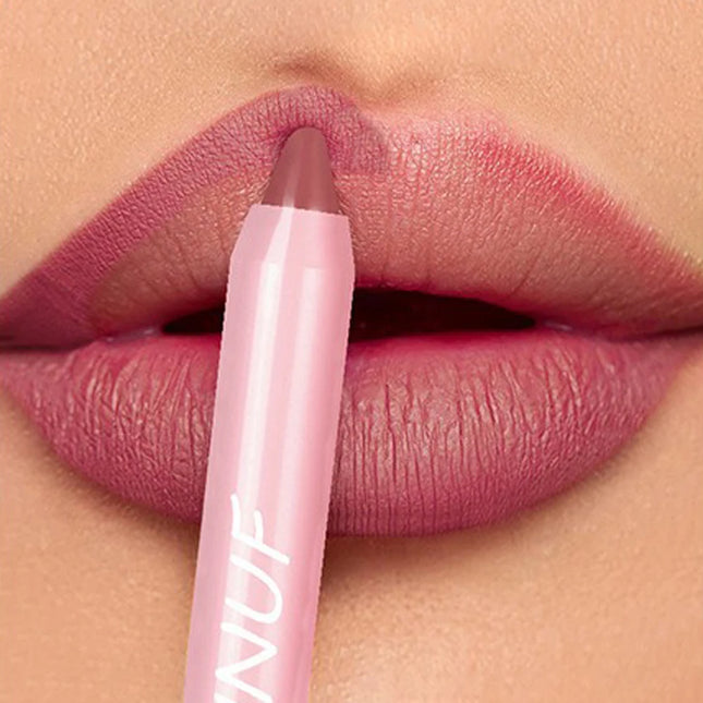 18-Colors Lipstick Pencil Waterproof Sexy Red Matte Contour Tint Lipstick Lasting Non-stick Cup Lipliner Pen Lip Makeup Cosmetic