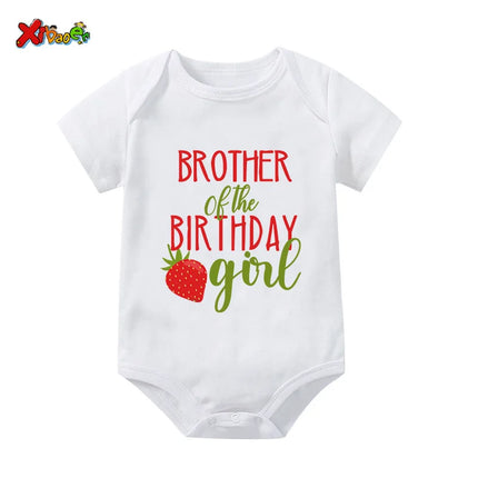 Strawberry Birthday Outfit Family Party Shirt Girl Sweet One Baby Girl First Birthday Matching Shirt 1st Party Shirt Custom Name