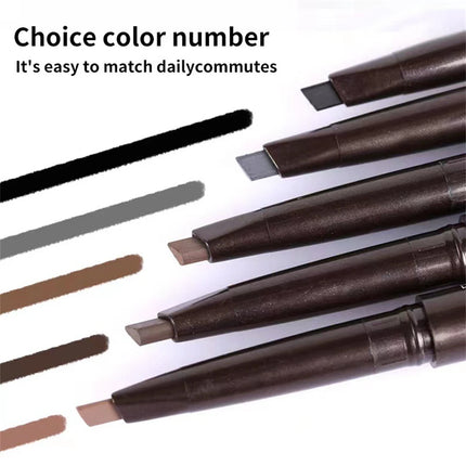 Double Ended Eyebrow Pencil Rotatable Triangle Eye Brow Pen Sweatproof Waterproof Smooth Lasting Beauty With Brush Makeup Tool