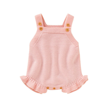 Baby Bodysuit Knitted Infant Girl Jumpsuit Sleeveless Tops Newborn Children Clothing 0-18M Overalls Fashion Solid Ruffles Romper
