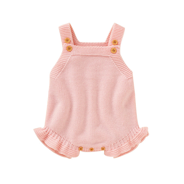 Baby Bodysuit Knitted Infant Girl Jumpsuit Sleeveless Tops Newborn Children Clothing 0-18M Overalls Fashion Solid Ruffles Romper