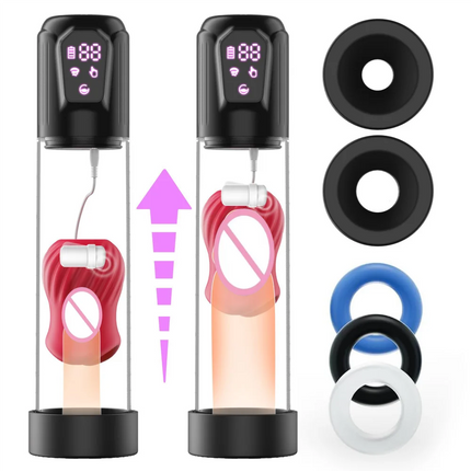 Male Penis Training Vibrator Vacuum Suction Penis Erection Masturbator LED Display Pocket Pussy Training Male Masturbation