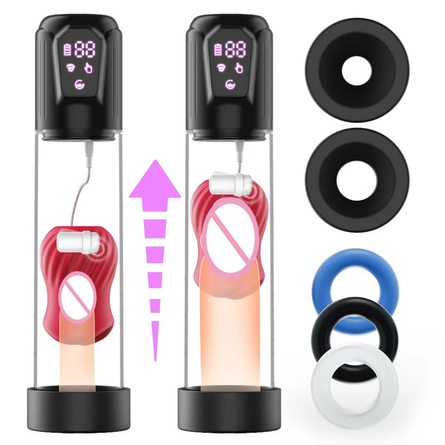 Male Penis Training Vibrator Vacuum Suction Penis Erection Masturbator LED Display Pocket Pussy Training Male Masturbation