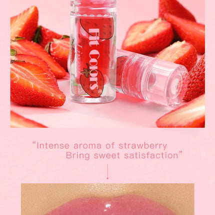 Hydrating Transparent Lip Gloss 3 Piece Set Fruit Scented Lip Oil with Avocado Strawberry and Peach for Soft Smooth Lips
