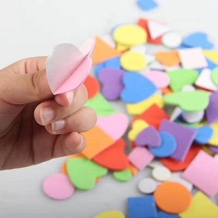 Children Geometry Foam Stickers Puzzle Self-Adhesive EVA Sticker Kids Education DIY Toys for Crafts Arts Making Gift TMZ