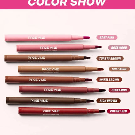 Matte Velvet Lipliner Pencil Red Nude Contour Tint Lipstick Waterproof Lasting Non-stick Cup Moisturising Lip Contour Pen Makeup