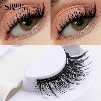 3D Fluffy Mink Magnetic Lashes Kit - 1 Pair Winged Anime Natural False Eyelash Extension No Glue Needed Magnet Band Makeup Tool