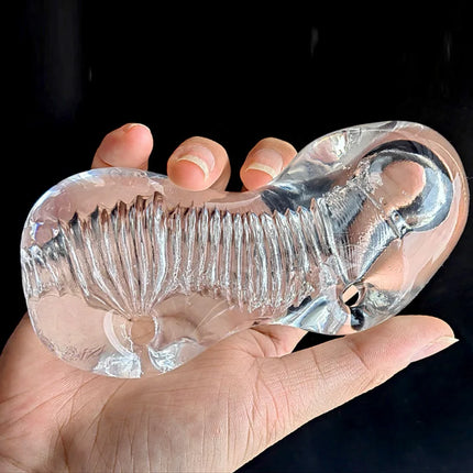 Portable Male Transparent Jelly Masturbator Cup Realistic Sucking Anal Pocket Pussy Vagina G-Spot Penis Exerciser Adult Sex Toy
