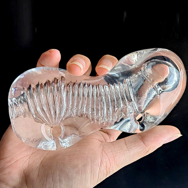 Portable Male Transparent Jelly Masturbator Cup Realistic Sucking Anal Pocket Pussy Vagina G-Spot Penis Exerciser Adult Sex Toy