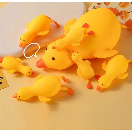 Cute Soft Duck Goose Squishy Toy Stretchable Squeeze Stress Relief Decompression Fidget Toy for Kids Adults Best Friend Gift