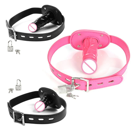 Open Mouth Gag Silicone Ball Dildo Restraint Fetish Flirting BDSM Bondage Sex Toys for Couples Adult Erotic Game Chastity Belt