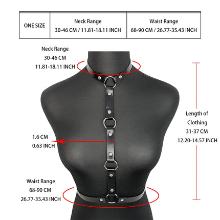 Women Sexy PU Leather Fashion Harness Gothic Bdsm Bondage Waist Belt Street Style Erotic Bar Party or Couple's Date Accessories