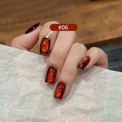 MIANEL 10ML Fiery Sunset Glass Beads Cat Eye Gel Nail Polish Winter Hot style Cat Magnetic Gel Nail Salon Black Nails 1-10pcs