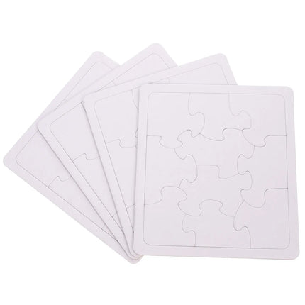 4 Sheets Blank Puzzles DIY Graffiti Drawing Puzzle Pieces Creativity Craft Supplies for Kids Fun Family Game Blank Puzzles