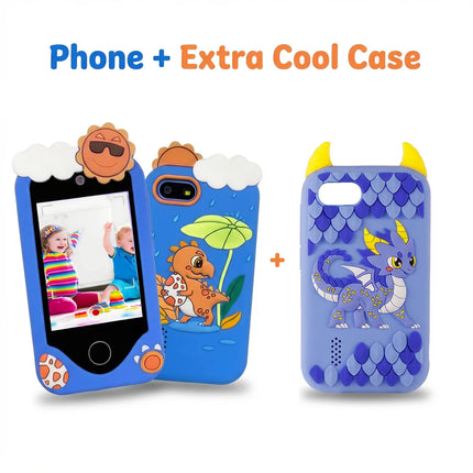 Smartphone Toy Kids with 44 Puzzle Games Dual Camera MP3 Player, Touchscreen Learning Toy Phone with Case for Boys Girls Gifts
