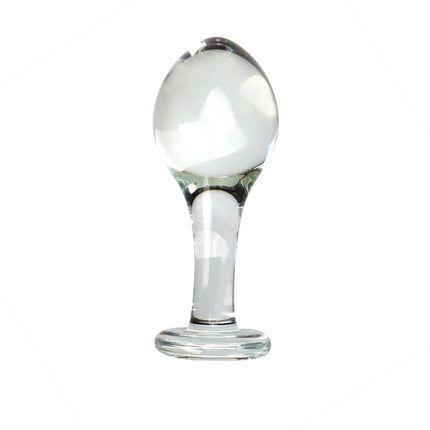 VaHppy Glass anal plug Adult sex toysGIFT lubricant 10g 2.7-3.5cm Gay Women Masturbation Transparent Smooth Easy enter No pain