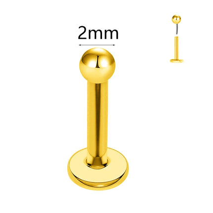 ASTM F136 G23 Titanium The ball Tragus Earring Threadless Piercing Heart Cubic zirconia Pin Daith Conch Push in Labret Stud