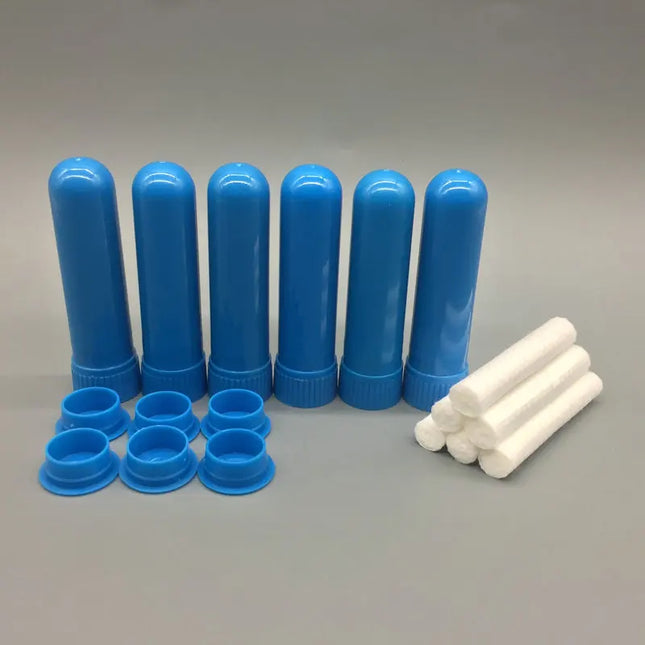 20-200set Colorful Plastic Nasal Inhalers Sticks Refill for Perfume with High Quality Replacement Cotton Wicks for Essentail Oil