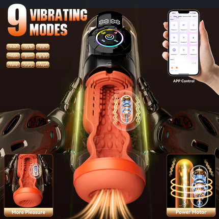 KUSHOR Heating Automatic Male Masturbator APP Control Vibrating Sucking Thrusting Masturbation Cup Penis Pump Sex Toy for Men