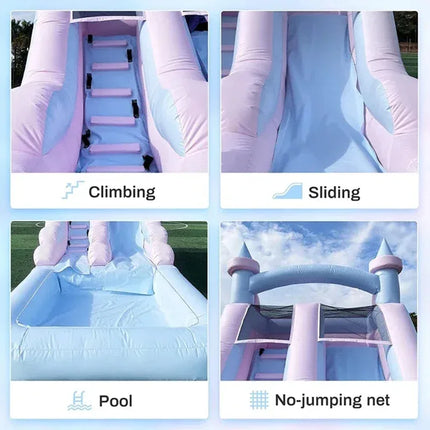 Commercial Grade Inflatable Water Slide with Splash Pool giant Bouncy Castle for Adults Kids for Backyard, Outdoor Slide Park