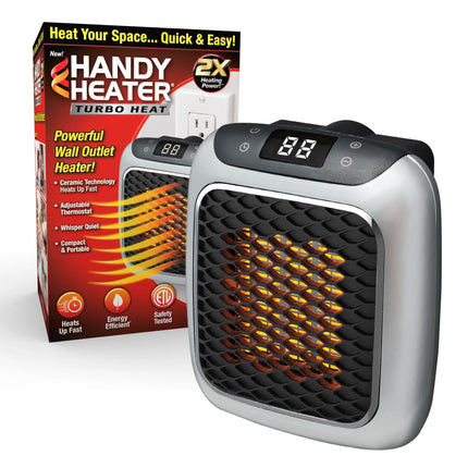 Portable Electric Heater Wall Outlet Small Space Heater with Adjustable Thermostat, Programmable 12-Hour Timer, Auto Shut Off