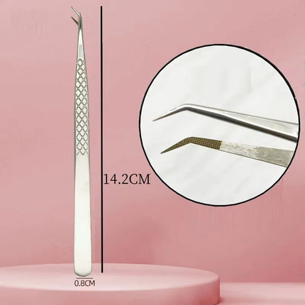 Nanometer Fiber Tip False Lash Tweezers For Eyelash Extension Mega Volume perfect close tip Boot isolation Artist Makeup Tools