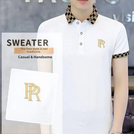 Men's Half Sleeve Cotton Polo Shirt Casual Lapel Short Sleeve Summer Fashion Trendy High End Body Wear 2024 Summer Style