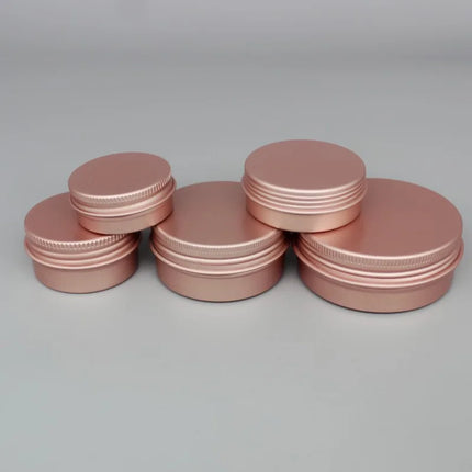 10 50 100pcs/lot Cosmetic Cream Jar Rose gold Aluminum box Candle Lipbalm Makeup Container Empty Aluminum Tin with Lid