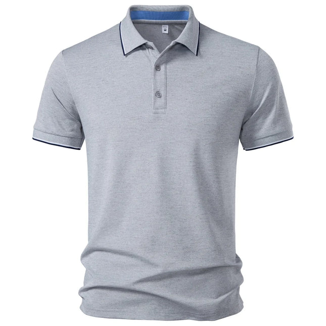 AIOPESON Men's Solid Color Work Polo Shirt Office Breathable Moisture Wicking Professional Casual Daily Wear Polo Shirts