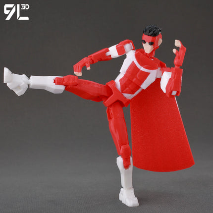 9L3D Invincible T13 Mark RedWhite Suit Dummy13 Anime Action Model Multi-Jointed Figure Superhero Toys Gift For Lover 14cm Height